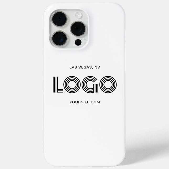 Black Modern Rectangular Logo Case-Mate iPhone Case (Back)