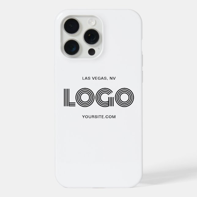 Black Modern Rectangular Logo iPhone Case (Back)