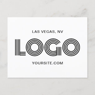 Black Modern Rectangular Logo Postcard
