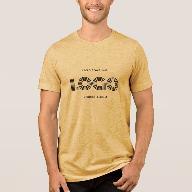 Black Modern Rectangular Logo Tri-Blend Shirt (Front)