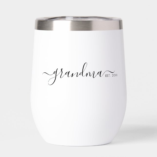 Black Modern Script Established Grandma (Back)