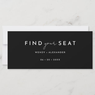 Black Modern Script Hanging Seating Chart Header
