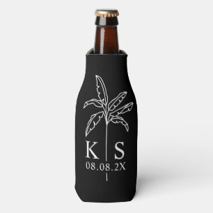 Black Modern Script Personalised Groomsmen  Bottle Bottle Cooler