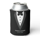 Black Modern Script Personalised Groomsmen Can Coo