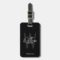 Black Modern Script Personalised Groomsmen