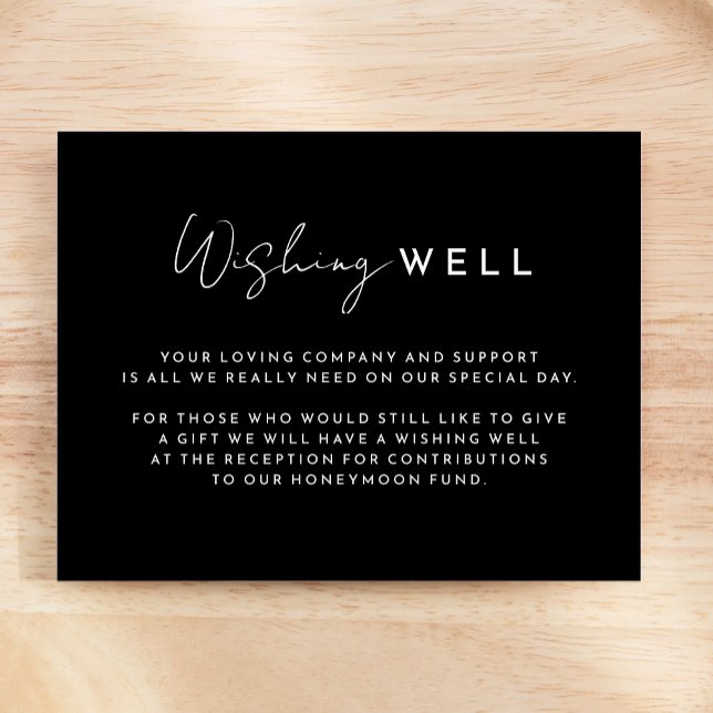 Black Modern Script Wedding Wishing Well Enclosure (Creator Uploaded)