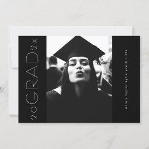 Black Modern Sideways Grad Photo Announcement