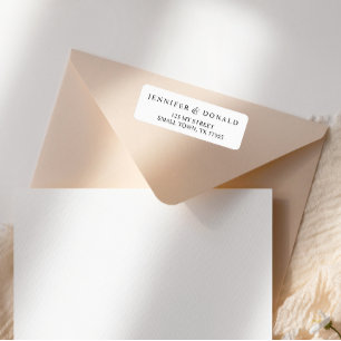 Black Modern Simple Script Address Return Address Label