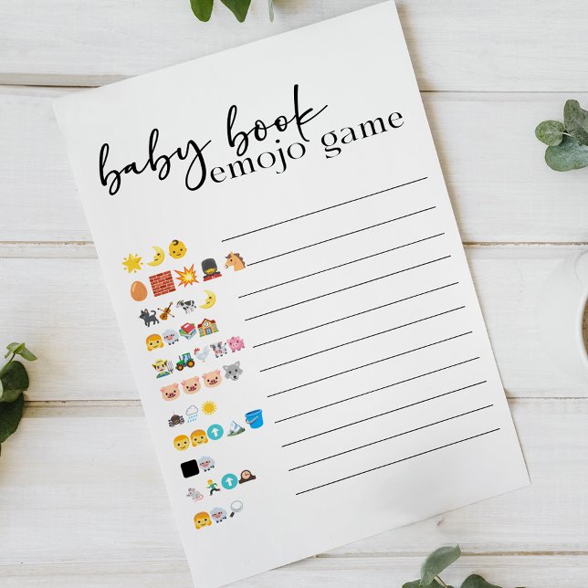 Black Modern Simple Script Baby Book Emoji Game Flyer (Creator Uploaded)