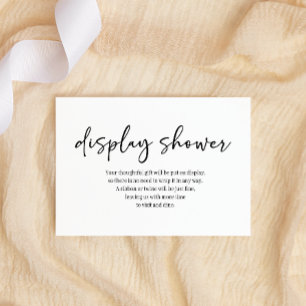 Black Modern Simple Script Display Baby Shower Enclosure Card