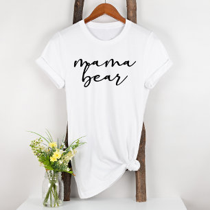 Black Modern Simple Script Maternity Mama Bear T-Shirt