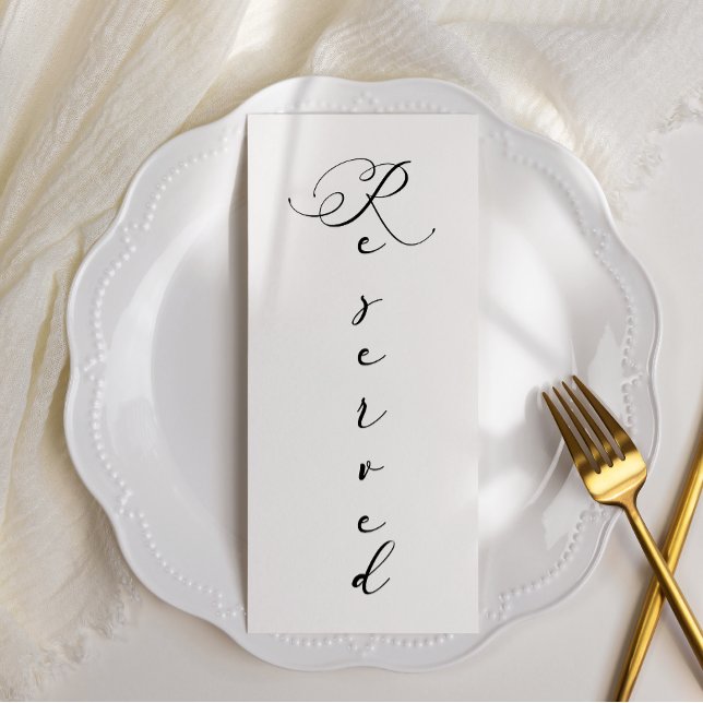 Black Modern Simple Script Reserved Seating Menu (Creator Uploaded)