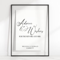 Black Modern Simple Script Wedding Advice & Wishes