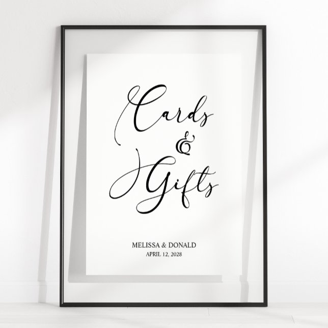 Black Modern Simple Script Wedding Card & Gifts Poster (Creator Uploaded)