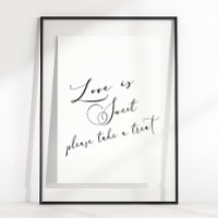 Black Modern Simple Script Wedding Love Is Sweet