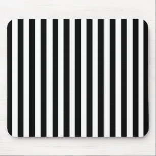 Black Modern Stripe Mouse Pad