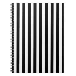 Black Modern Stripes Notebook
