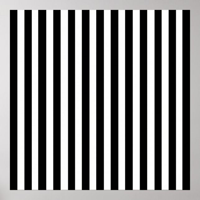 Black Modern Stripes Poster (Front)