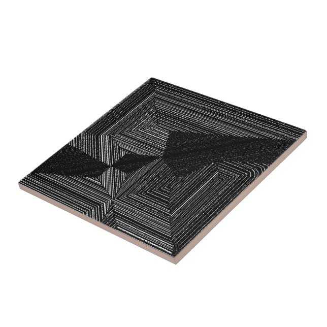 Black modern style lineart ceramic tile (Side)