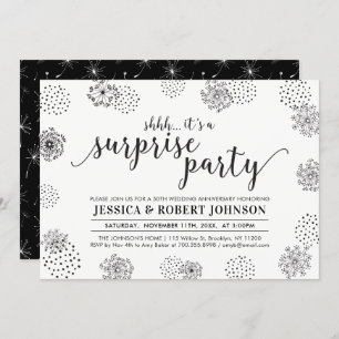 Black   Modern Surprise 50th Wedding Anniversary Invitation