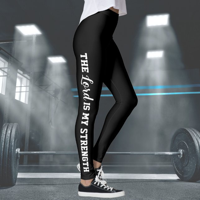 Black Modern The Lord is My Strength Psalm 28:7 Leggings (Creator Uploaded)