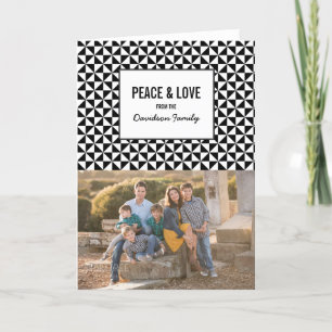 Black Modern Triangles Holiday Photo Card