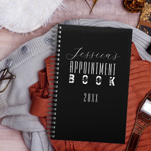 Black Modern Typography Minimalist Appointments Planner (Creator Uploaded)