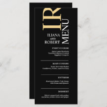 Black Modern wedding - Menu