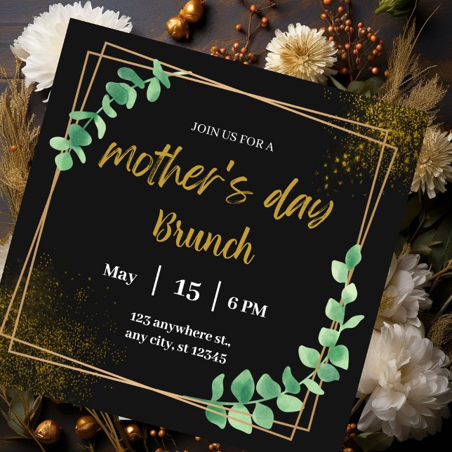 Black Modern Women's Day Brunch Invitation (Creator Uploaded)
