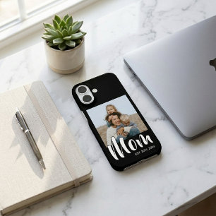Black Mom Established Script Photo iPhone 16 Case