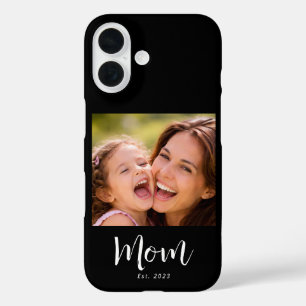 Black Mom Established Script Photo iPhone 16 Case