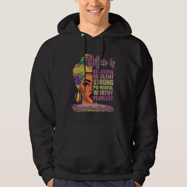 Black Mom Queen Melanin Afro African Mama Mothers  Hoodie (Front)