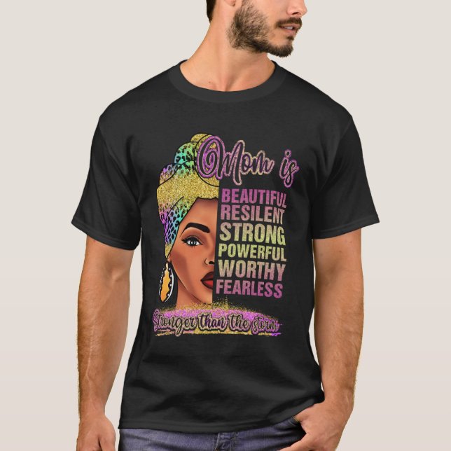 Black Mom Queen Melanin Afro African Mama Mothers  T-Shirt (Front)