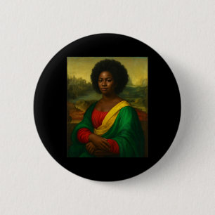 Black Mona Lisa African American Afro Black Histor 6 Cm Round Badge