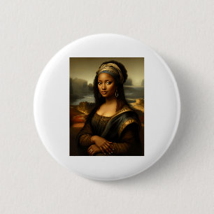 Black Mona Lisa African American Black History Mon 6 Cm Round Badge