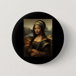 Black Mona Lisa African American Black History Mon 6 Cm Round Badge