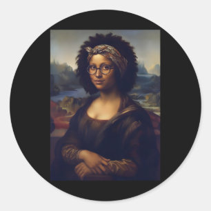 Black Mona Lisa African American Black History Mon Classic Round Sticker