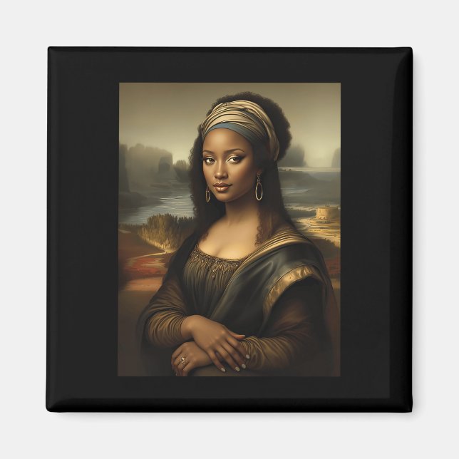 Black Mona Lisa African American Black History Mon Magnet (Front)
