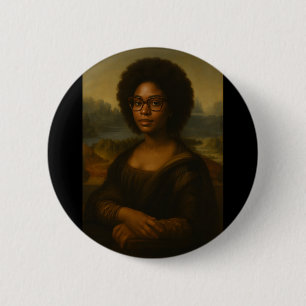 Black Mona Lisa Afro African American Black Histor 6 Cm Round Badge