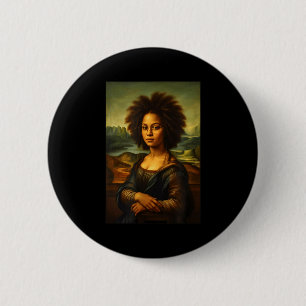Black Mona Lisa Afro African American Black Histor 6 Cm Round Badge