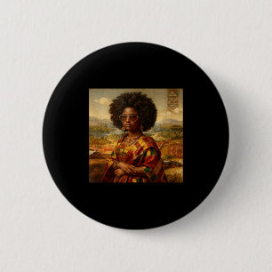 Black Mona Lisa Afro African American Black Histor 6 Cm Round Badge