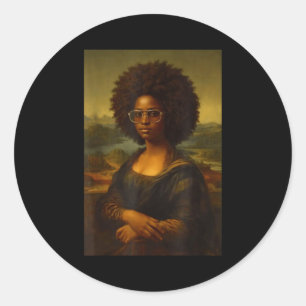 Black Mona Lisa Afro African American Black Histor Classic Round Sticker