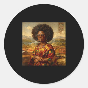 Black Mona Lisa Afro African American Black Histor Classic Round Sticker