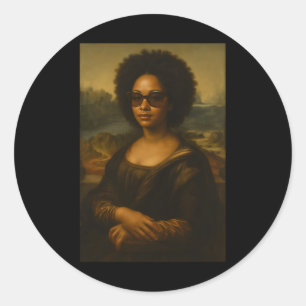 Black Mona Lisa Afro African American Black Histor Classic Round Sticker