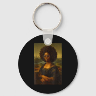 Black Mona Lisa Afro African American Black Histor Key Ring