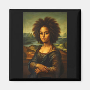 Black Mona Lisa Afro African American Black Histor Magnet