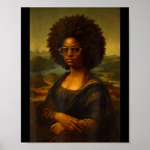 Black Mona Lisa Afro African American Black Histor Poster