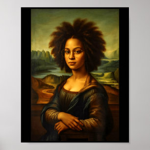 Black Mona Lisa Afro African American Black Histor Poster