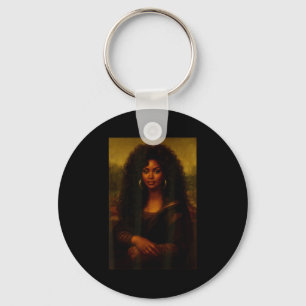 Black Mona Lisa Afro African American Melanin Blac Key Ring