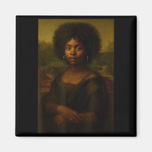 Black Mona Lisa Afro African American Melanin Blac Magnet